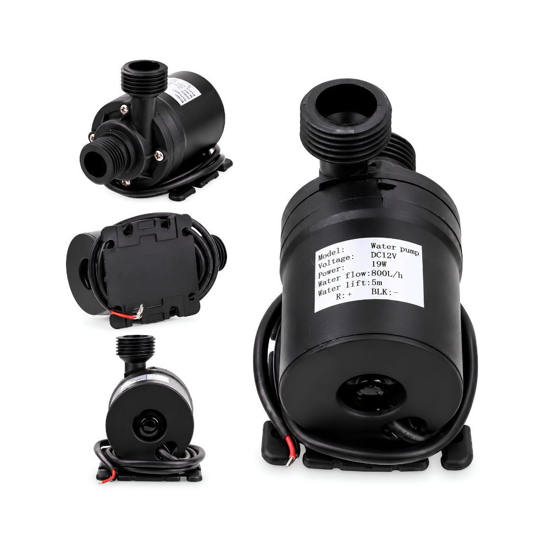XDC5000 12V DC solar submersible pond pump with 800L/h maximum flow, 5m lift and 27W brushless motor for fountains and water features
