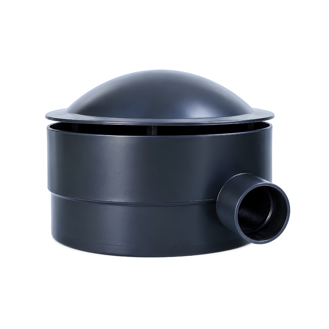 50mm Concrete Bottom Drain with screw-top lid for koi ponds, fish ponds and garden ponds, designed to remove settled waste and sludge through a pond filtration system.