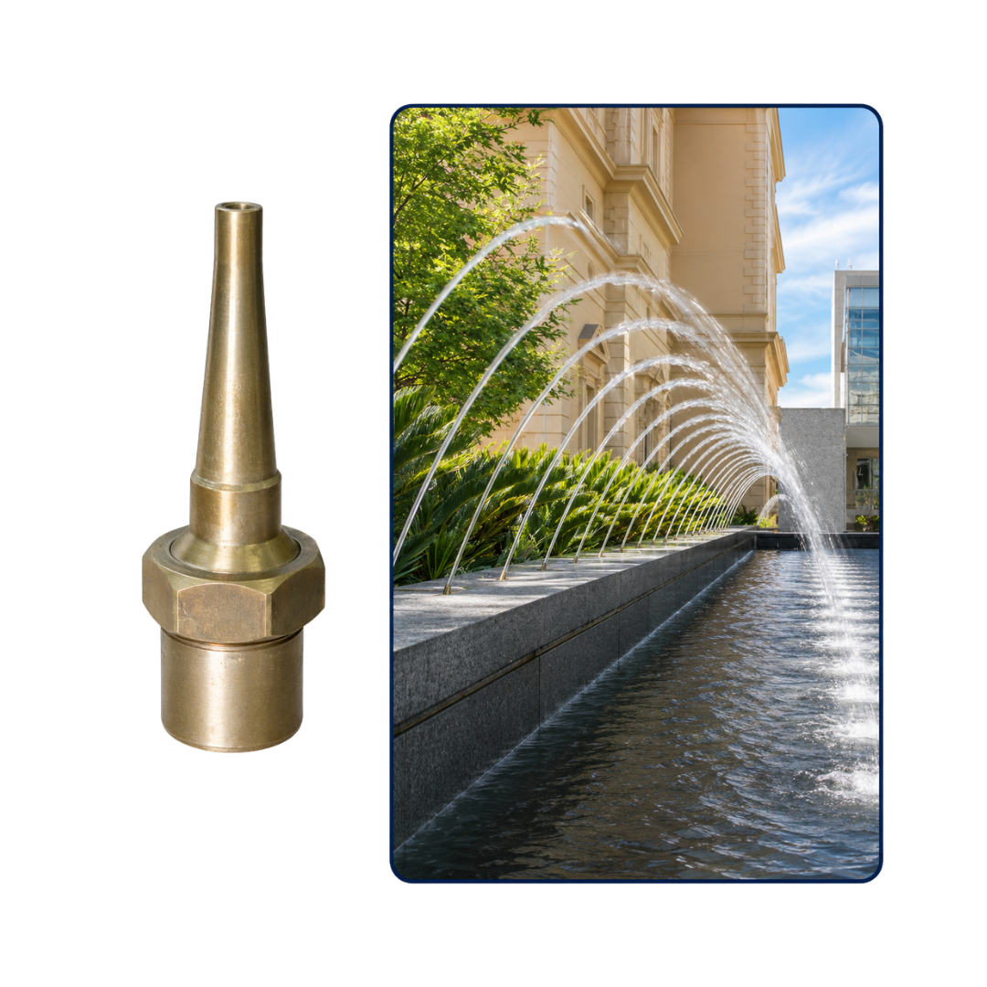 Adjustable Straight Flow Fountain Nozzle for ponds, garden fountains and decorative water features
