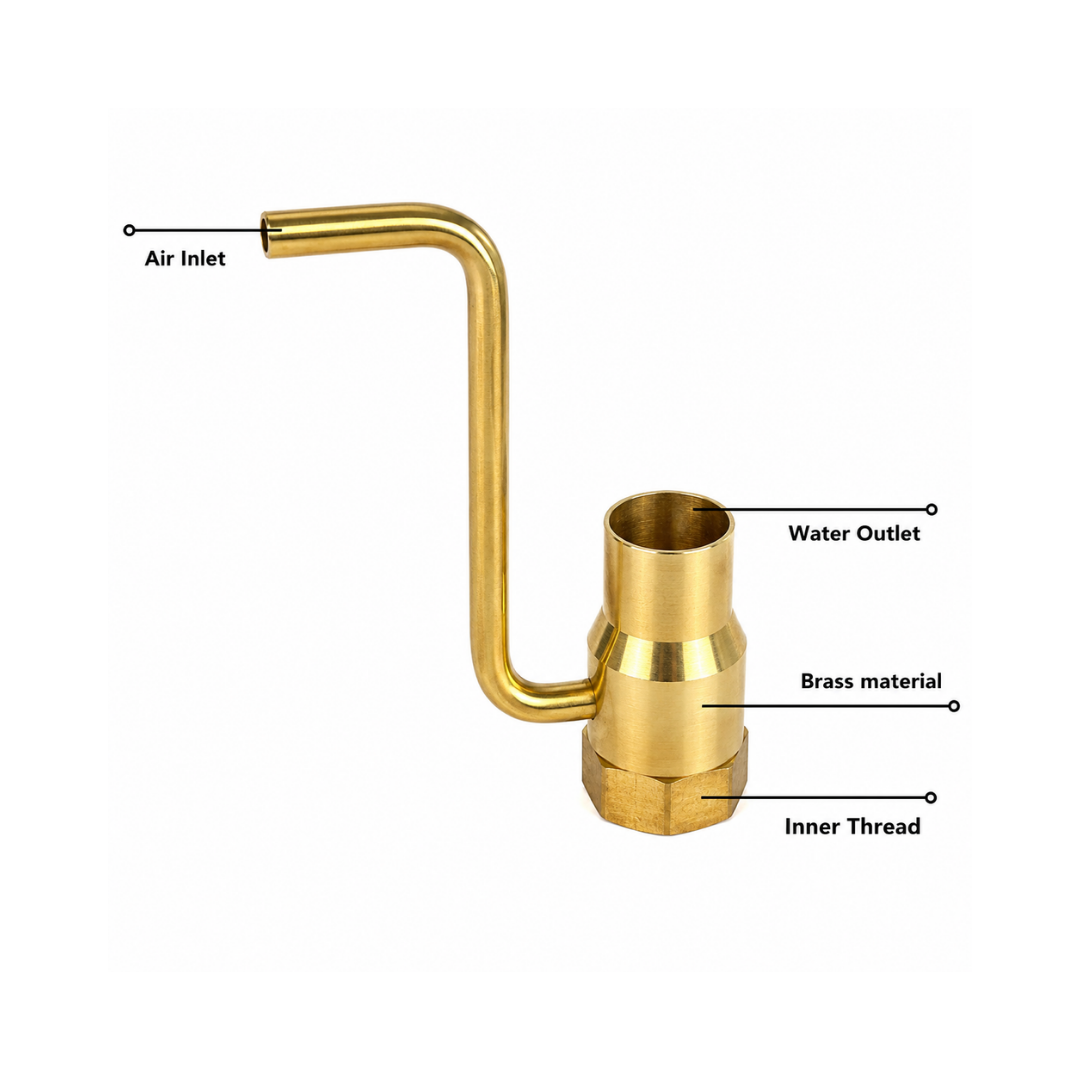Bubbler Fountain Nozzle for aerated water effects in ponds, garden fountains and decorative water features