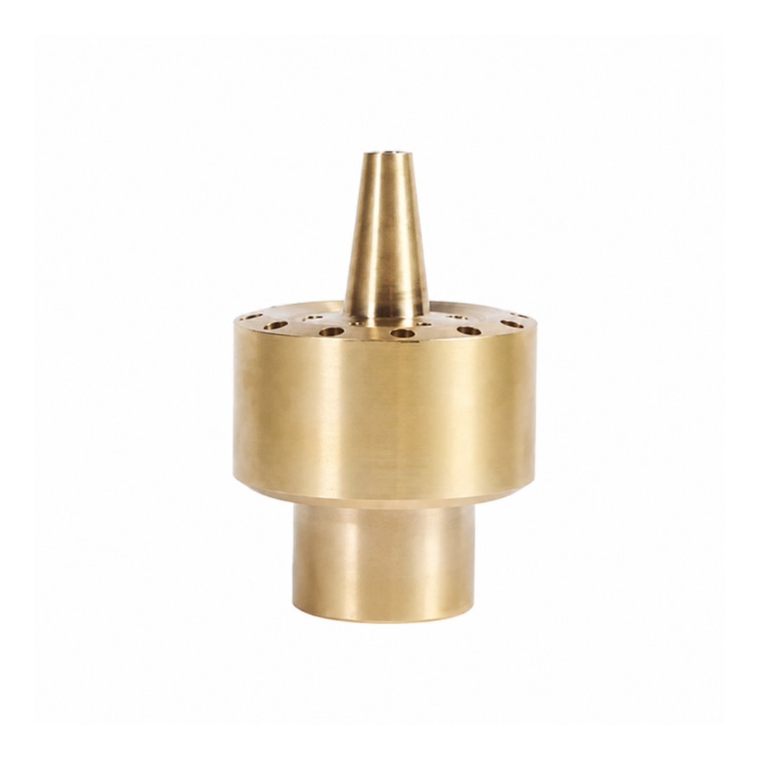 Column Flow Fountain Nozzle for creating clear vertical water columns in ponds, garden fountains and decorative water features
