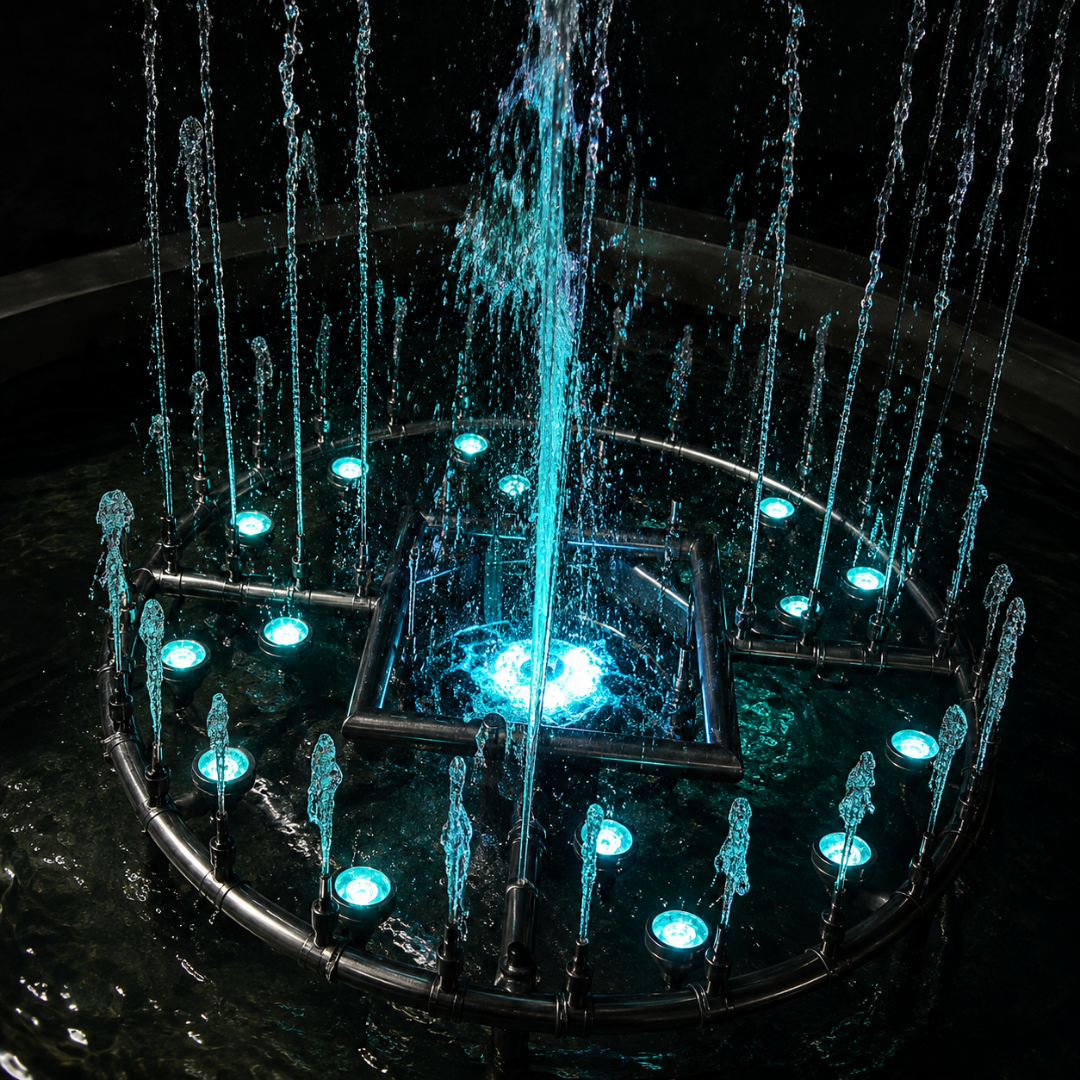 Medium Dancing Water Feature Fountain Nozzle for creating dynamic dancing water displays in ponds, fountains and decorative water features