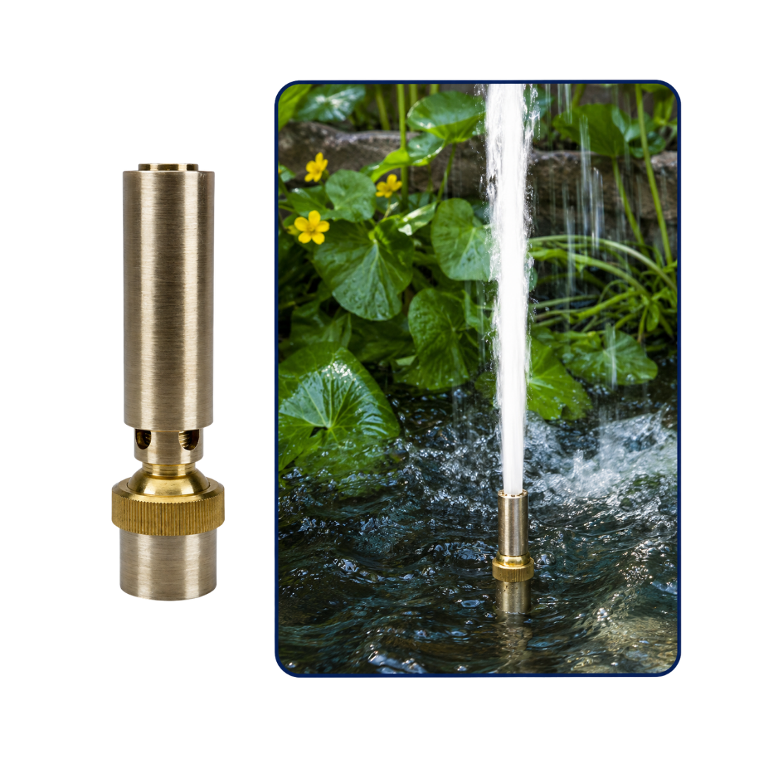 Frost Shape Fountain Nozzle for creating aerated frothy water displays in ponds, garden fountains and decorative water features