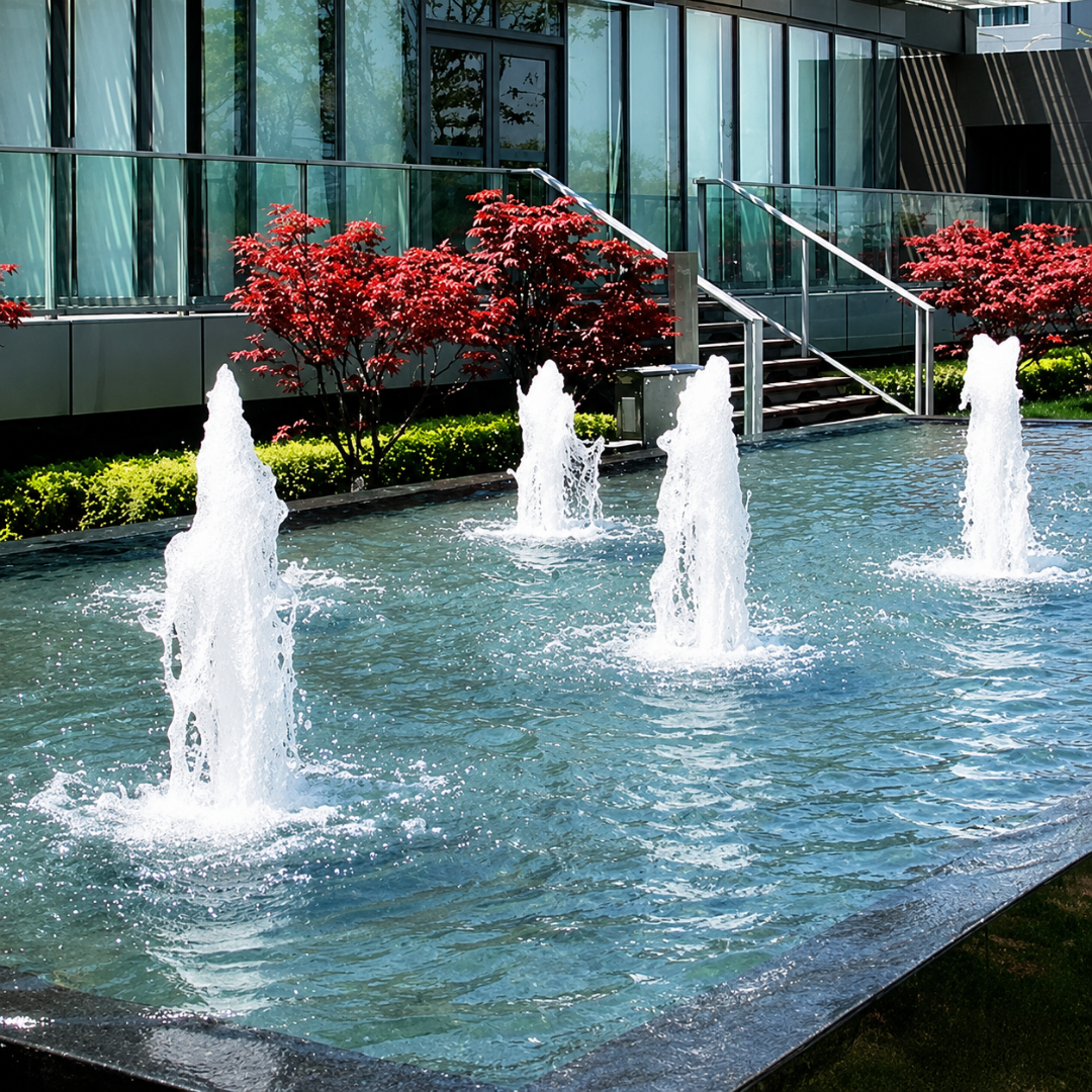 Frothy Aerated Fountain Nozzle for creating soft, highly aerated water displays in ponds, garden fountains and decorative water features