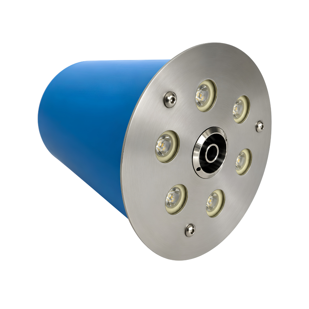 9W LED stainless steel deck jet light with 12mm fountain nozzle and flush-mounted design for pools, fountains and illuminated water features