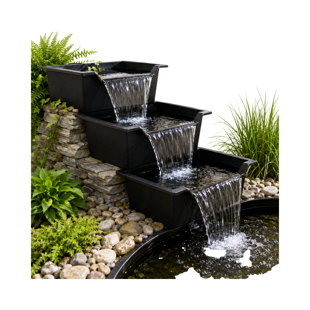 Lipped Pond Basin Waterfall - Stackable Water Feature Basin