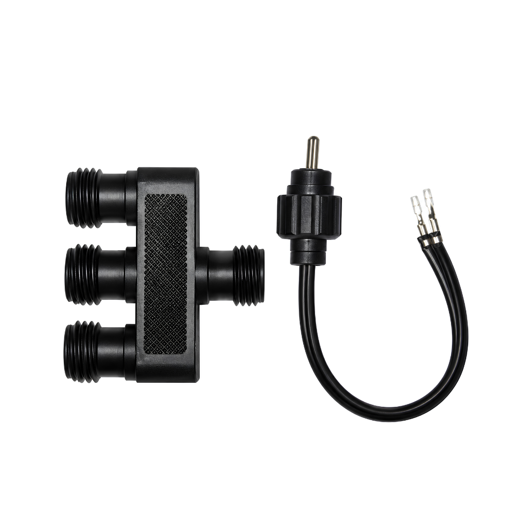 Shop the Plastic 3-Way 2 Pin Connector for 12V LED lighting, garden lights and water features. Water-resistant design for easy low-voltage cable connections.