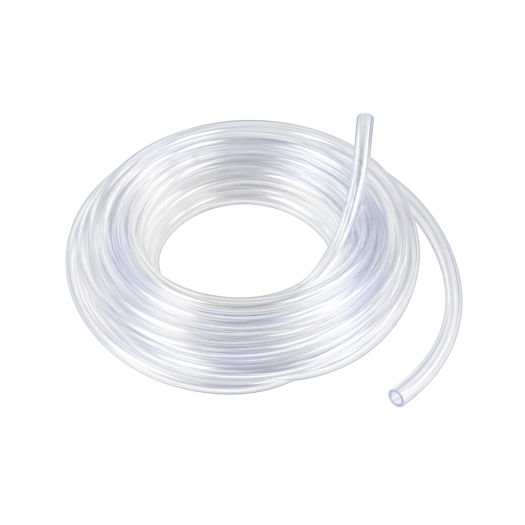 PVC Prepacked Clear Tubing Pipe 4m Roll, flexible transparent PVC tubing available in multiple sizes and single-wall or double-wall options for pond pumps, aquariums, fountains, water features and air pump connections.