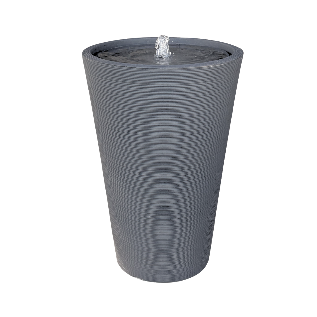 Textured Tempo contemporary outdoor water feature for gardens, patios, courtyards and landscaped spaces
