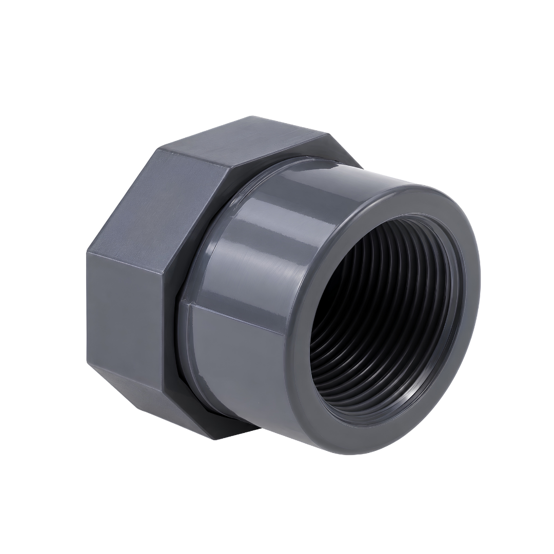 PVC Female Threaded Cap PN16 with internal thread for closing male-threaded pressure pipe connections