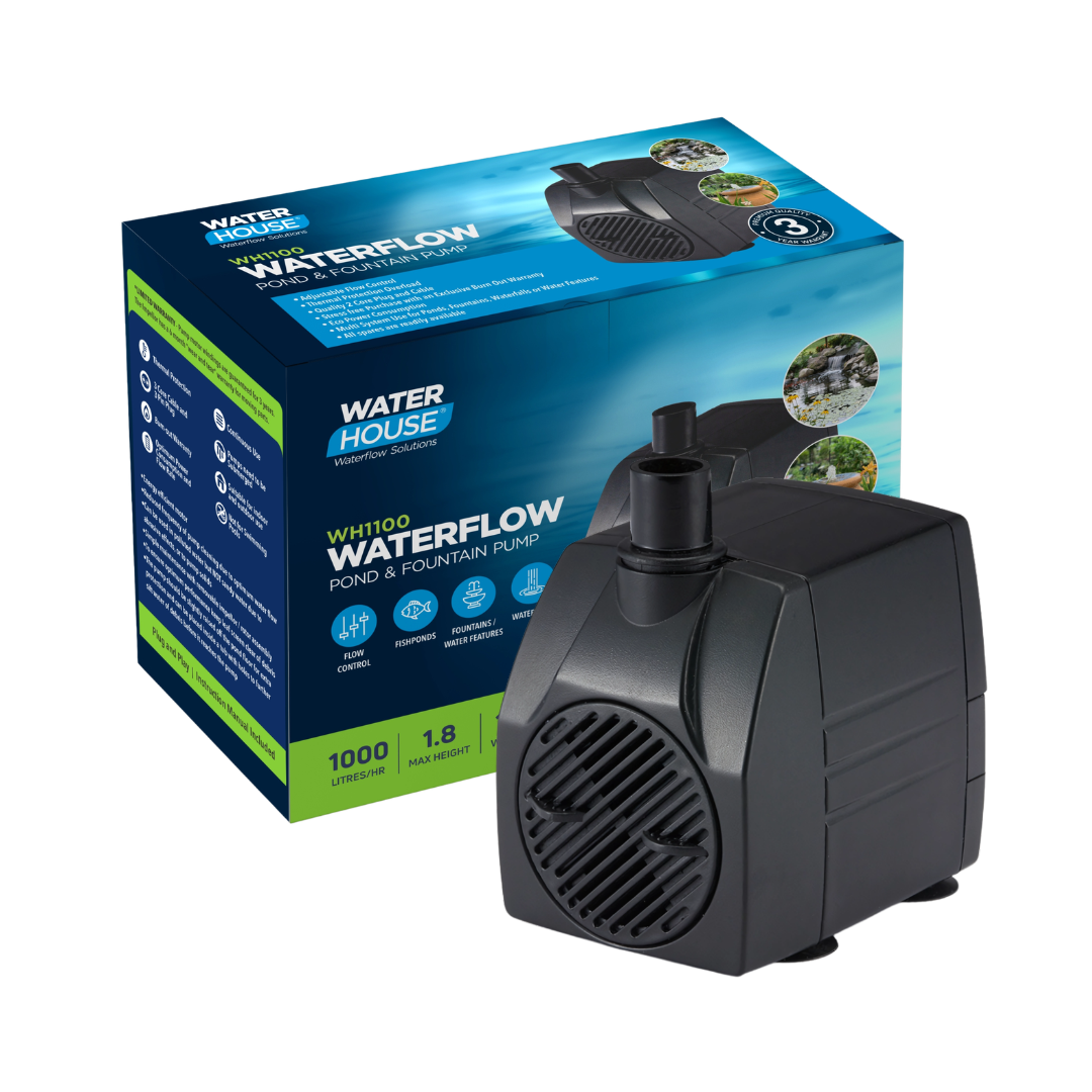 Waterhouse WH1100 Submersible Pond and Fountain Pump with 1.8m maximum lift for ponds, fountains and decorative water features