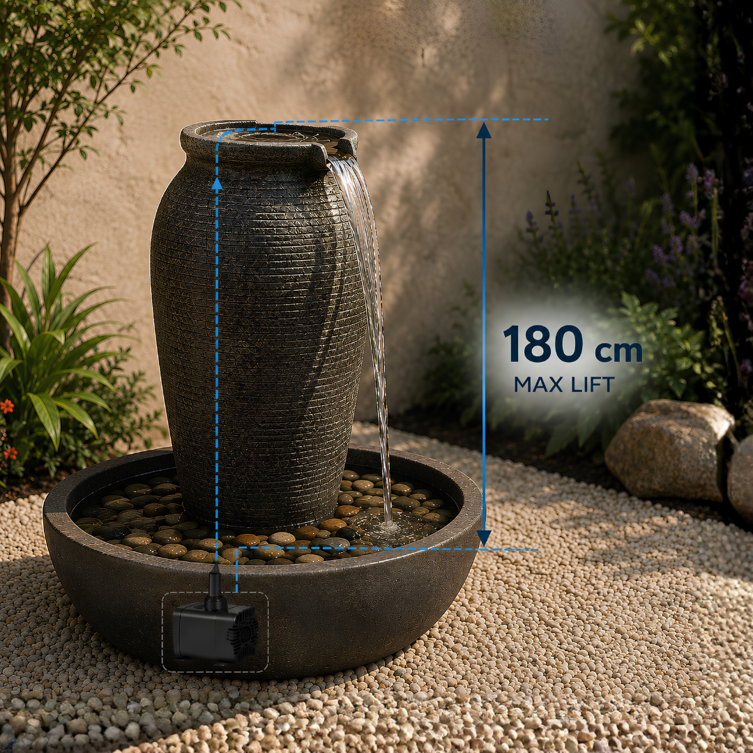 Waterhouse WH1100 Submersible Pond and Fountain Pump with 1.8m maximum lift for ponds, fountains and decorative water features