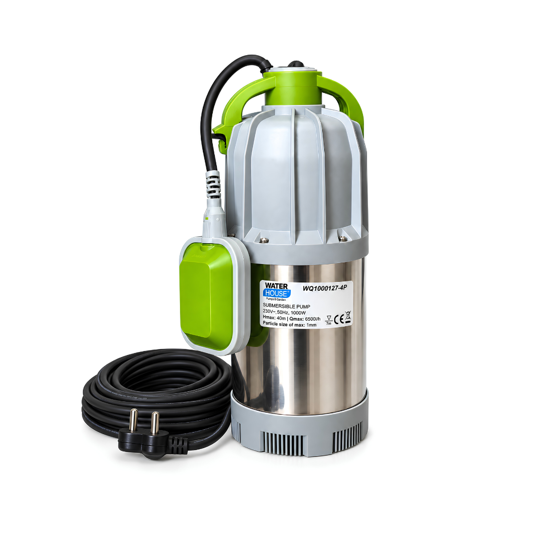 Waterhouse WQ1000127-4P 1000W submersible clean water drainage pump with 6500L/H flow and 40m max head