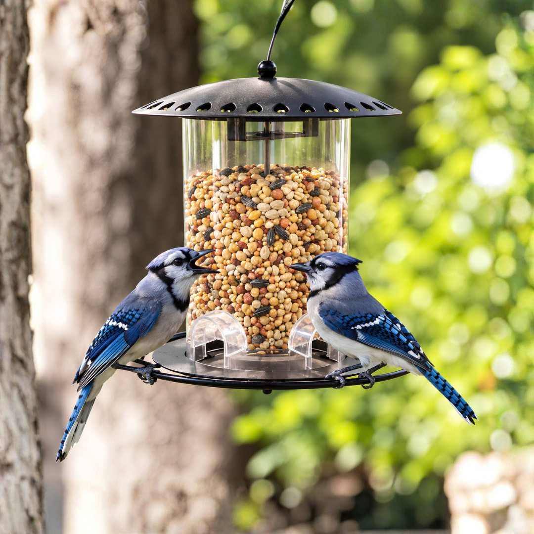 Waterhouse black heart metal bird feeder with decorative heart-shaped lid details and durable seed compartment for feeding garden birds