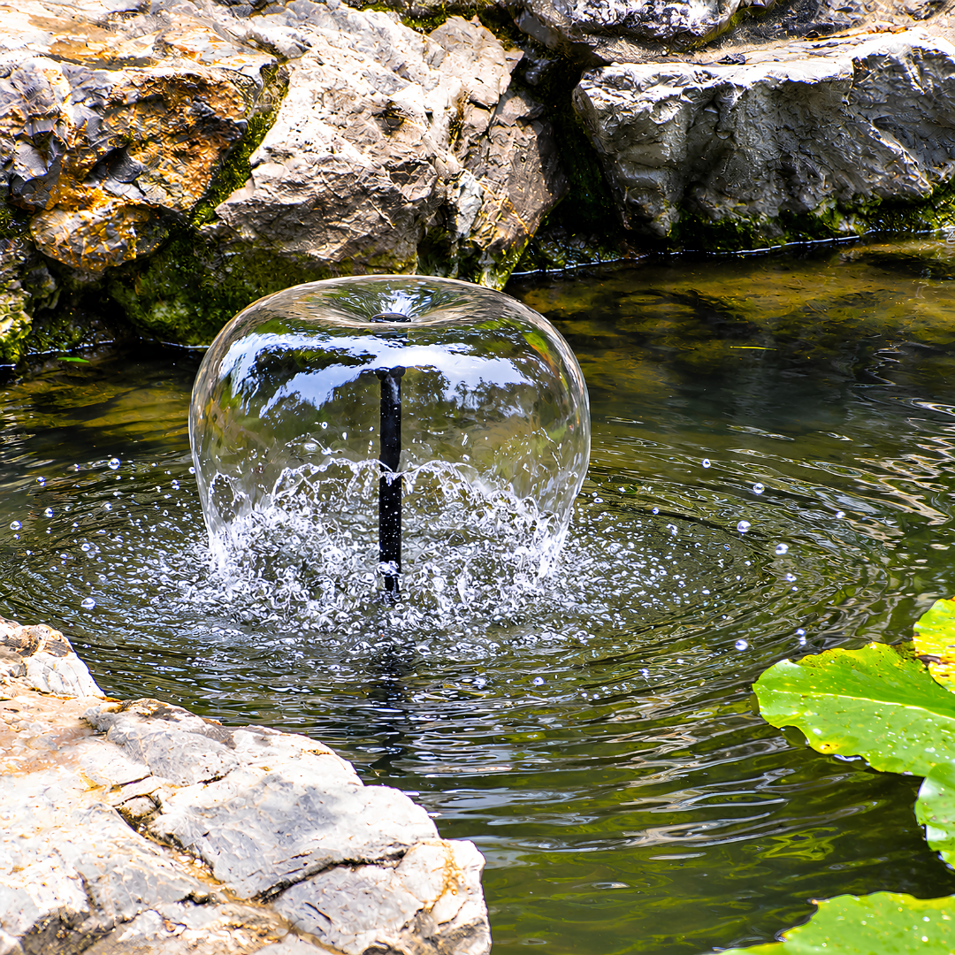 Waterhouse Solar Pond and Fountain Pump Kit 680L/H with 12W solar panel, 18V submersible fountain pump, adjustable water flow, interchangeable fountain nozzles and mounting accessories for garden ponds and outdoor water features.