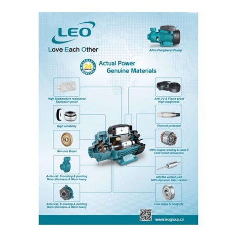 LEO APM37-220V COMPLETE PERIPHERAL PUMP 0.37KW WITH CONTROLLER