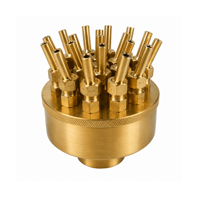 25mm Brass Adjustable Fireworks Fountain Nozzle for creating dramatic multi-stream radiating water displays in ponds, garden fountains and decorative water features
