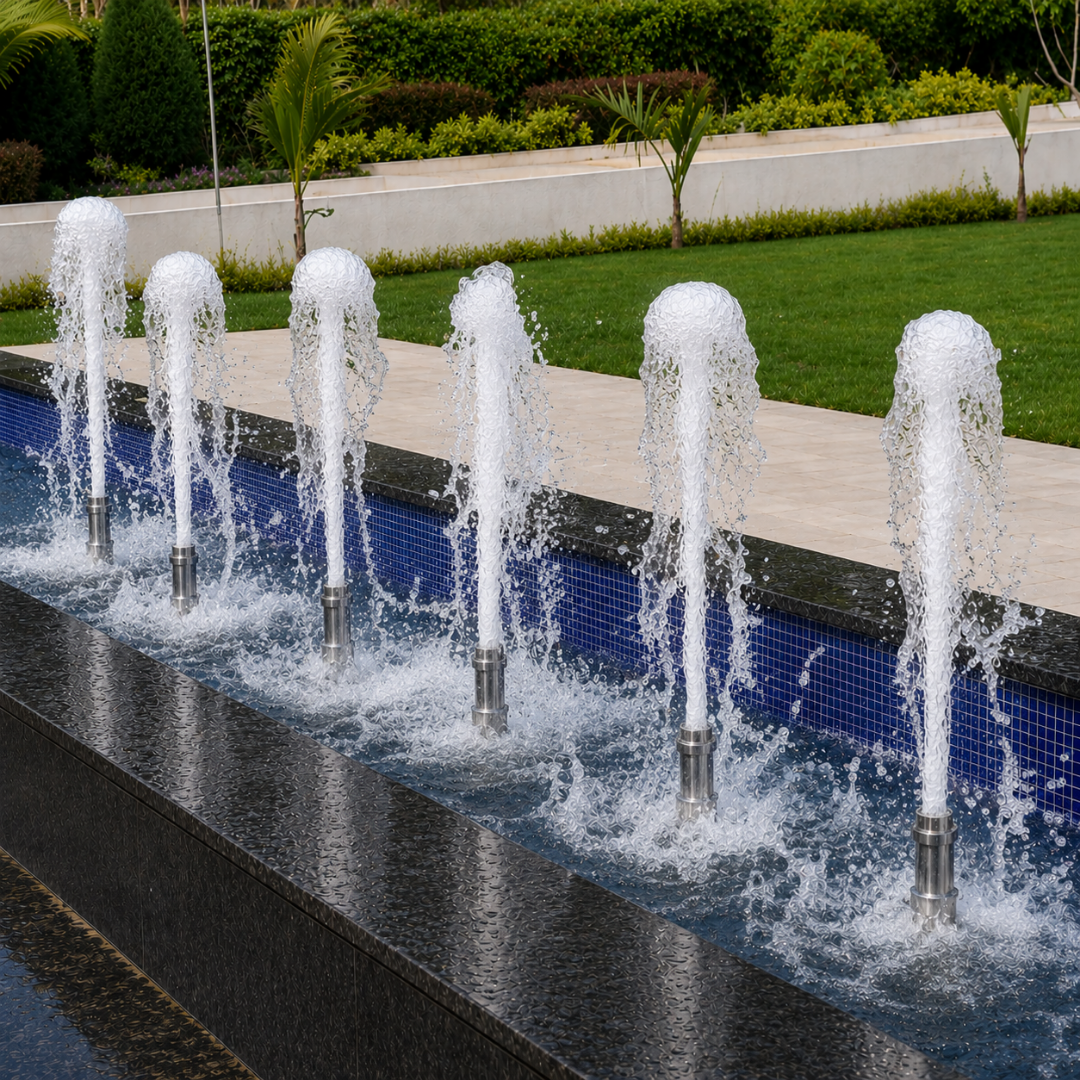 25mm Solid Stainless Steel Foam Jet Fountain Nozzle for ponds, fountains and decorative water features