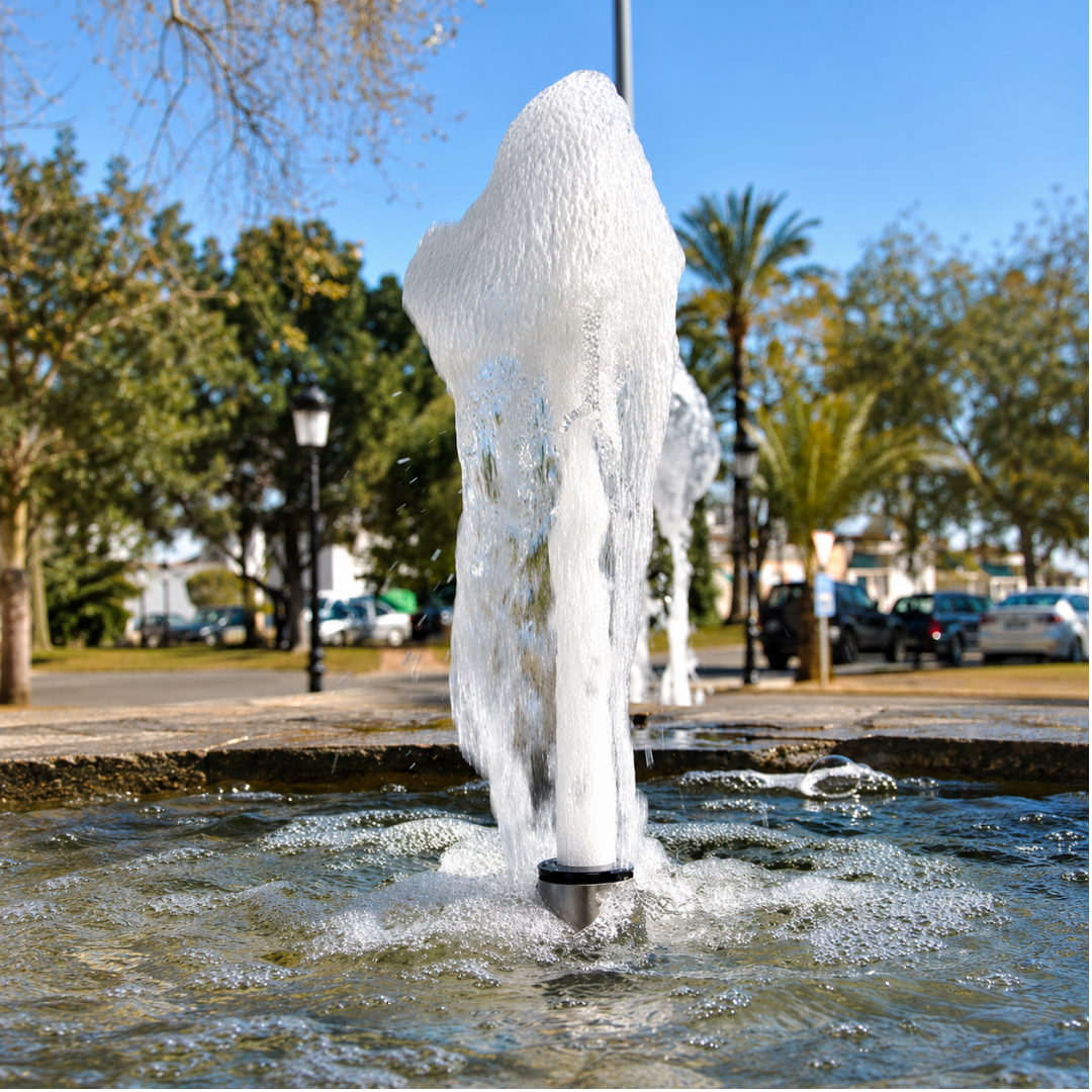 25mm Solid Stainless Steel Foam Jet Fountain Nozzle for ponds, fountains and decorative water features