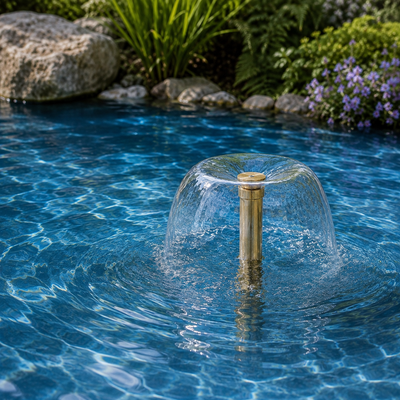 40mm Tulip Skirt Fountain Nozzle for creating elegant tulip-shaped water displays in ponds, garden fountains and decorative water features