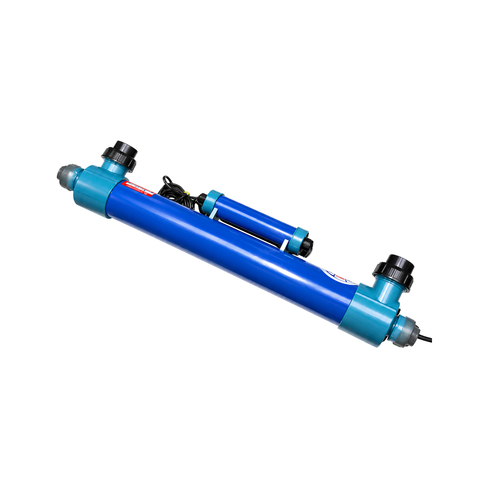 UltraZap 55 Watt UV Pond Clarifier for koi ponds, garden ponds and water features up to 50,000 litres, designed to control green pond water and free-floating algae with a maximum flow rate of 18,000 litres per hour.