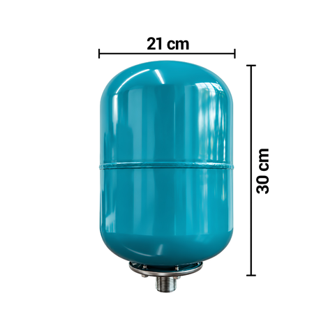 LEO 8 litre vertical pressure tank for clean water and domestic pressure systems with 1-inch connection and 8 bar maximum pressure