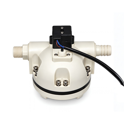12V AdBlue and urea diaphragm transfer pump with 30L/min maximum flow, 2.5 bar pressure, 16A motor and automatic pressure switch