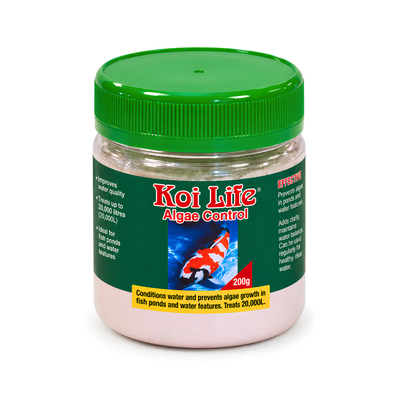KOI LIFE Algae Control 200g pond algae treatment for koi ponds, fish ponds and aquatic plants, chlorine, copper and phosphate-free