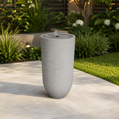 Alpine Whisper contemporary outdoor water feature for gardens, patios, courtyards and landscaped spaces