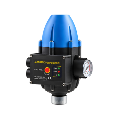 Automatic Pump Controller DTDS-3 electronic pressure switch for household water pumps, garden irrigation and water pressure boosting systems. 240V automatic pump controller with adjustable 1.5 Bar starting pressure, 10 Bar maximum working pressure, dry-run protection, built-in non-return valve and 1-inch connections.