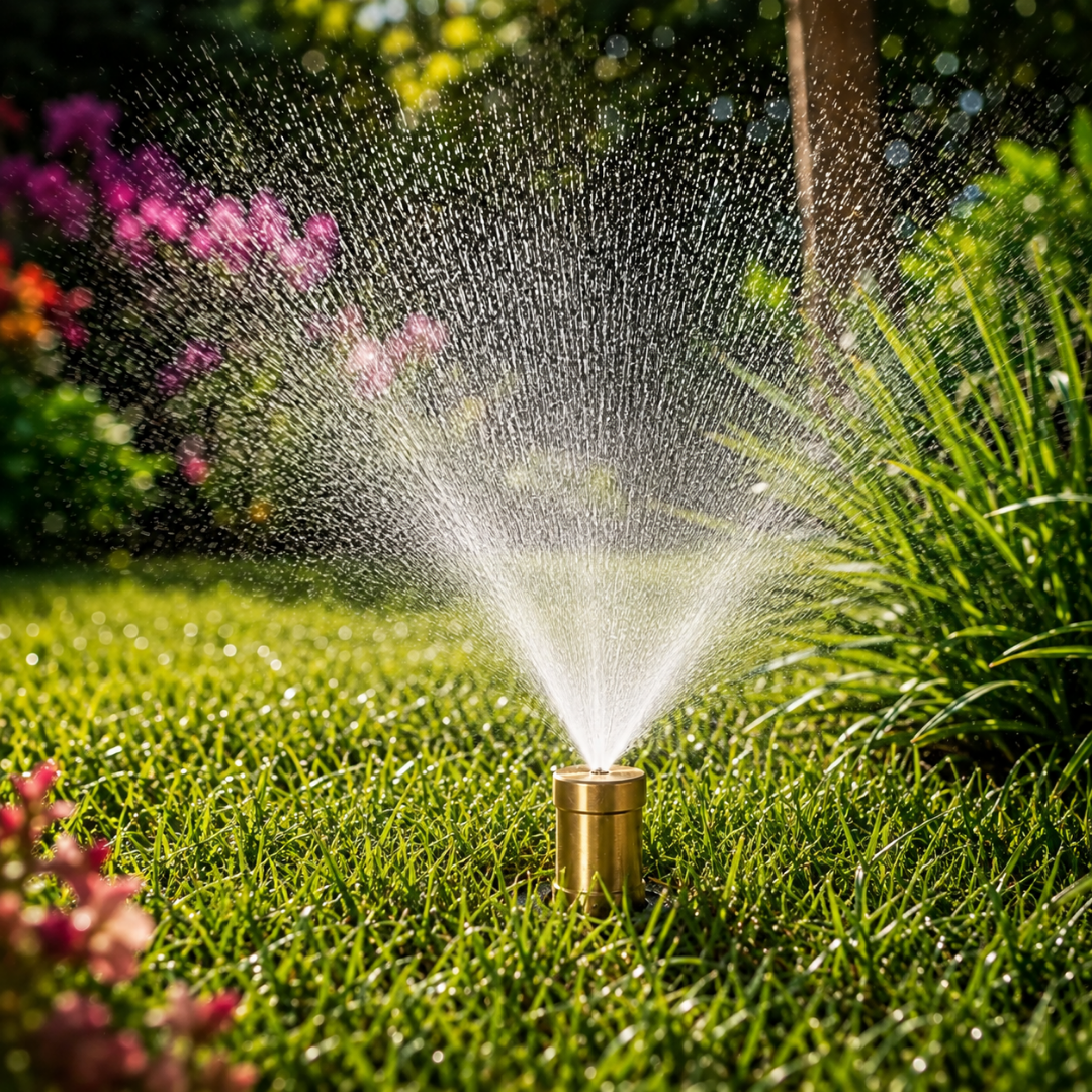 Brass Mister Fountain Nozzles for creating fine mist effects in ponds, fountains and decorative water features