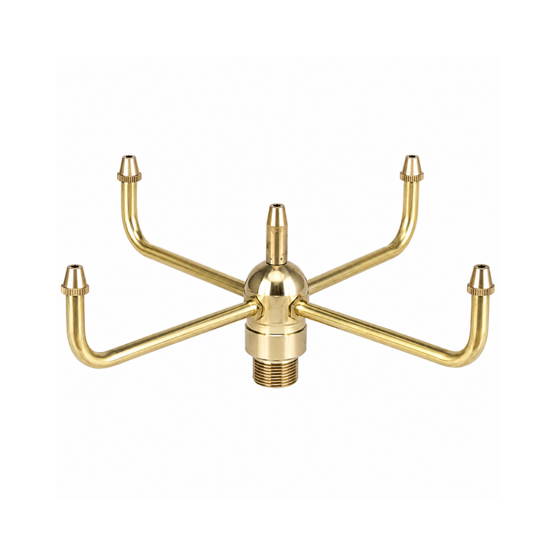 Brass Rotary Fountain Nozzle for spinning water displays, ponds, garden fountains and decorative water features