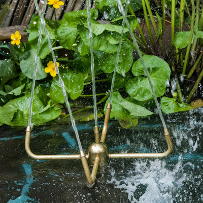 Brass Rotary Fountain Nozzle for spinning water displays, ponds, garden fountains and decorative water features