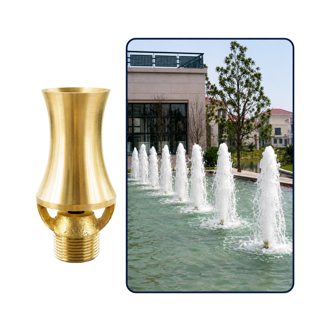 Cascade Fountain Nozzle for aerated cascading water effects in ponds, garden fountains and decorative water features