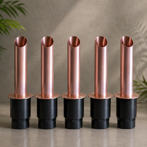 Copper Wall Spout for garden fountains, ponds, water walls and decorative water features