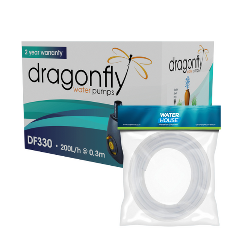 WATERHOUSE DRAGONFLY POND & FOUNTAIN PUMP 330 L/H 1.5M CABLE & 3 CORE PLUG