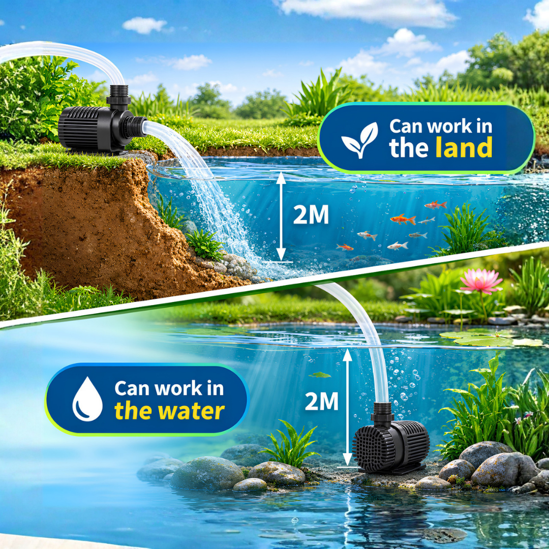 Jebao DC Sine Wave Marine Water Pump DCP-15000 and DCP-20000 with adjustable flow controller, energy-efficient DC motor and dry-run protection for marine aquariums, freshwater systems and ponds.