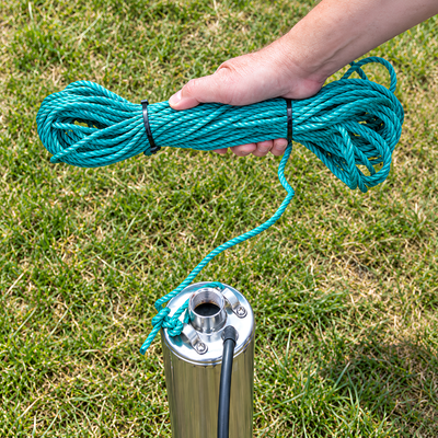 Deep Well Pump 40m Height submersible water pump with 4,500 L/h maximum flow, 230V motor, 20m cable, 25mm outlet and stainless steel motor cover for JoJo tank water supply, household pressure boosting and garden irrigation.