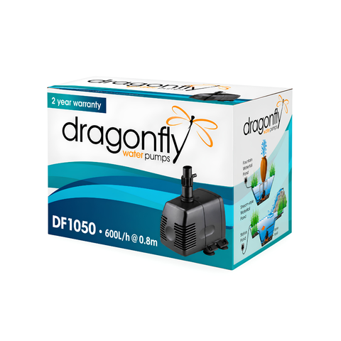 Dragon Fly DF1050 18W water feature pump with 1000L/h maximum flow and 1.5m head for fountains, aquariums and koi ponds