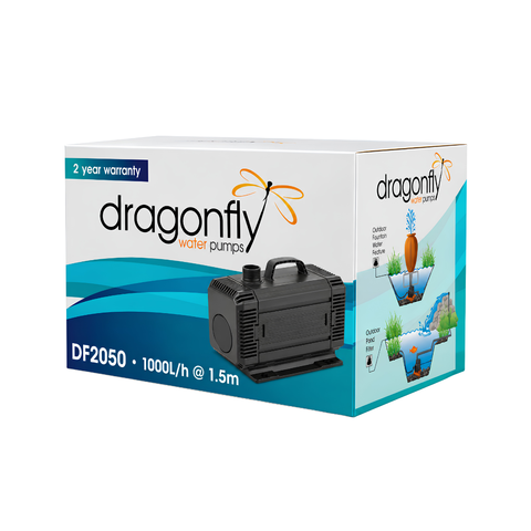 Dragon Fly DF2050/5 55W water feature pond pump with 2000L/h maximum flow, 2.5m head and 5m cable for fountains, aquariums and koi ponds
