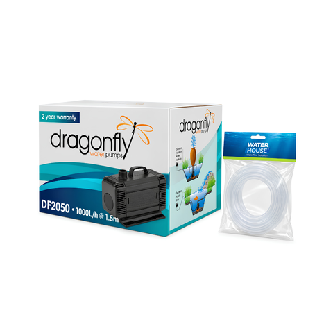 Dragon Fly DF2050/5 55W water feature pond pump with 2000L/h maximum flow, 2.5m head and 5m cable for fountains, aquariums and koi ponds