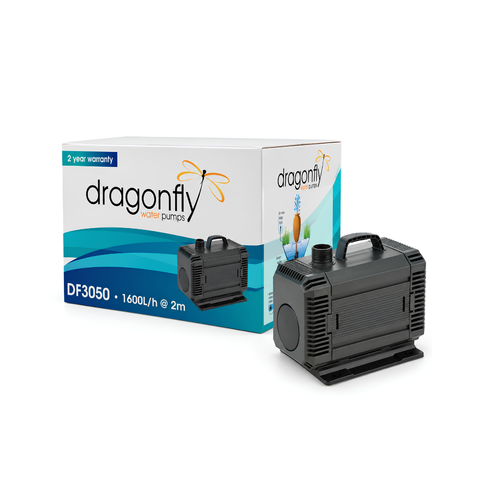 Dragon Fly DF3050 85W water feature pond pump with 3000L/h maximum flow, 3.5m head and 5m cable for fountains, aquariums and koi ponds