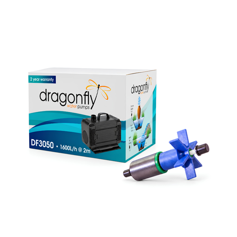 Dragon Fly DF3050 85W water feature pond pump with 3000L/h maximum flow, 3.5m head and 5m cable for fountains, aquariums and koi ponds