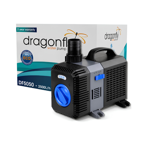 Dragon Fly DF5050/5 100W amphibious pond pump with 8000L/h maximum flow and 5.5m head for koi ponds, fountains and water features