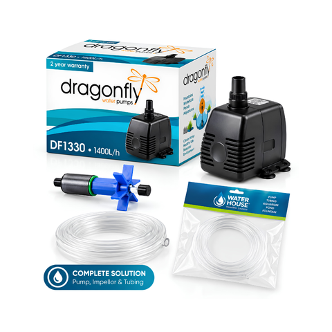 Dragonfly DF1330 1400L/h submersible pond and fountain water pump with 2m maximum head height for water features, ponds and fountains