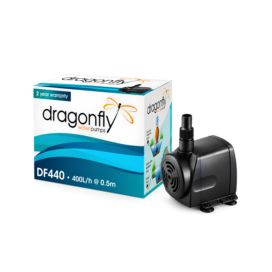 DragonFly DF440 500L/h submersible pond and fountain water pump with 0.9m maximum head for water features, aquariums and koi ponds