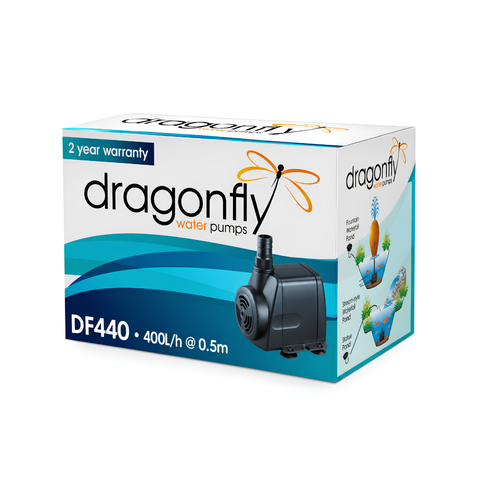DragonFly DF440 500L/h submersible pond and fountain water pump with 0.9m maximum head for water features, aquariums and koi ponds