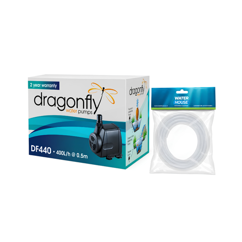 DragonFly DF440 500L/h submersible pond and fountain water pump with 0.9m maximum head for water features, aquariums and koi ponds