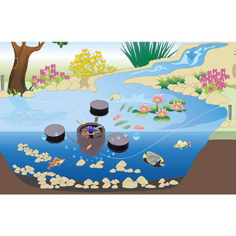 FLOATING POND SKIMMER WITH FOUNTAIN PUMP