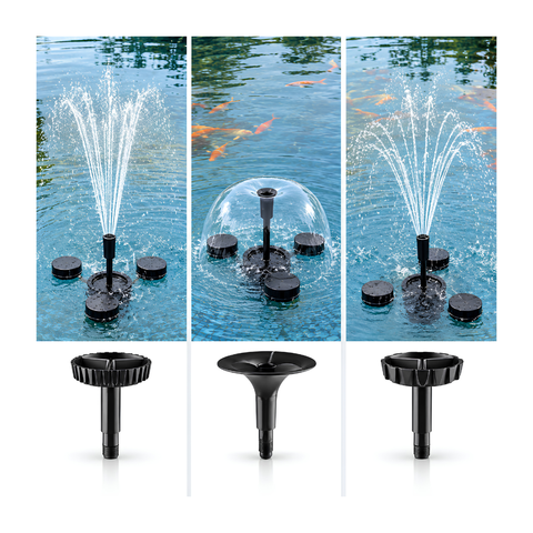 Floating Pond Skimmer with Fountain Pump for removing surface debris while creating a decorative water display in ponds and water features